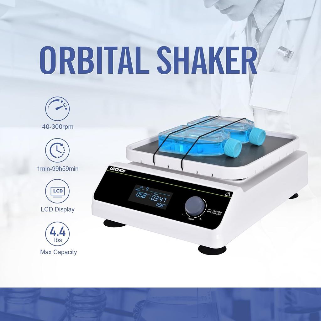 ประสิทธิภาพสูง LCD Orbital Shaker 40-300RPM ความจุ 2KG Lab Shaker พร้อมจับเวลา Digital Orbital Shake