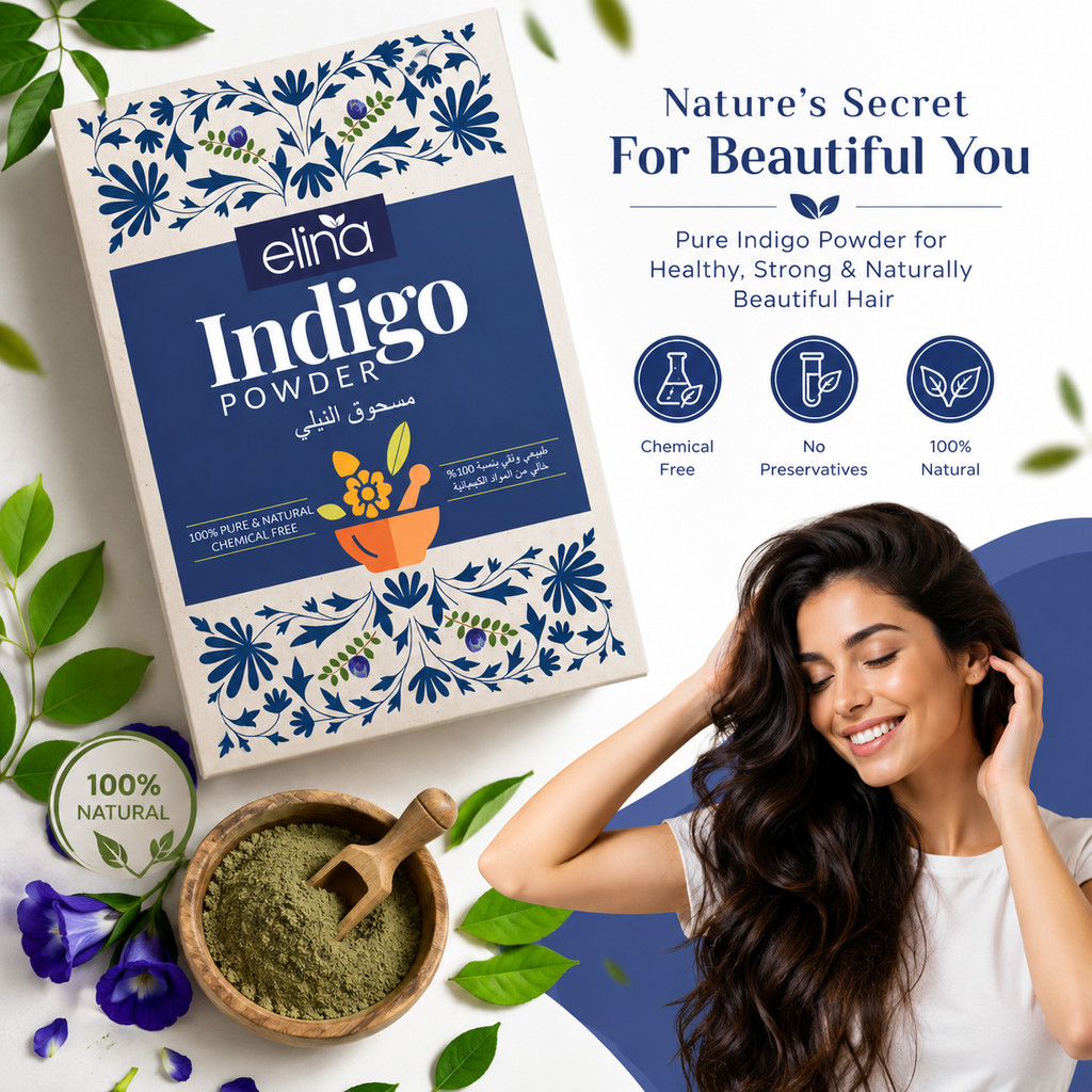 Elina Premium Indigo Henna Powder 100% Natural Organic No Added Chemicals