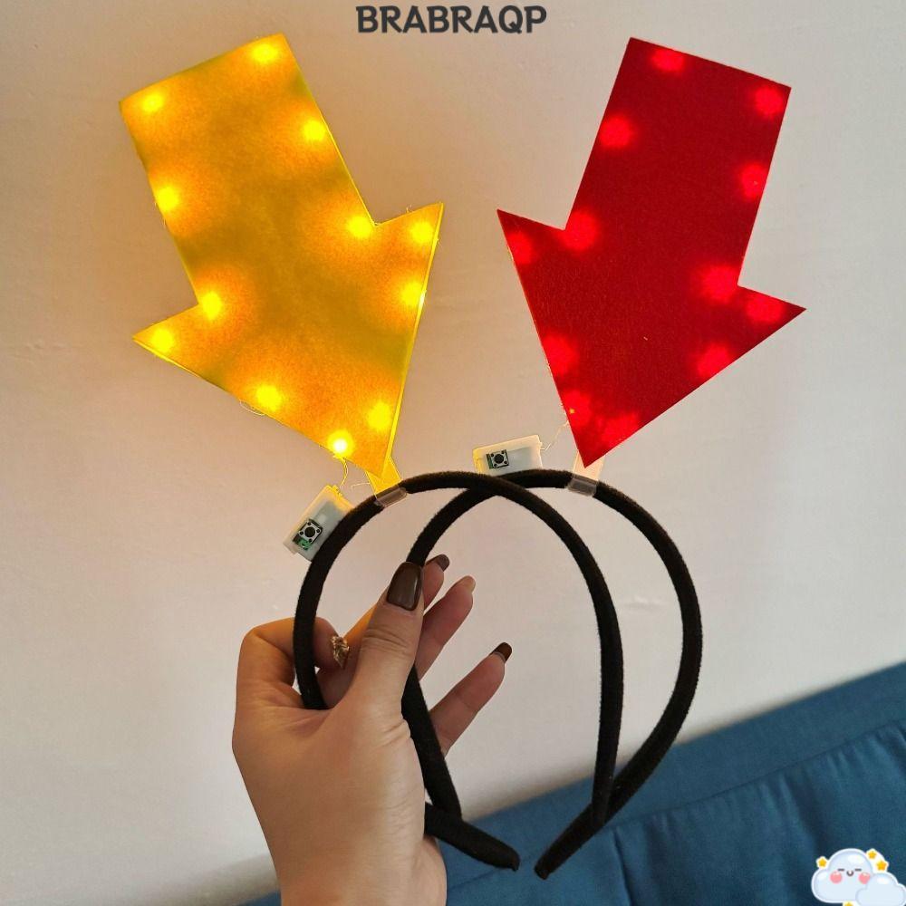 BRABRAA LED ที่คาดผม, LED Arrow Shape Arrow Light Headband, แบตเตอรี่น้ําหนักเบาขับเคลื่อนการออกแบบเ