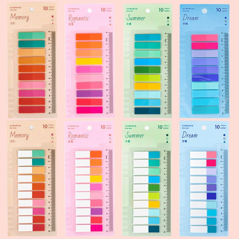 Pet Mark Color N Times Transparent Sticky Note Label Sticky Note Paper Creative Morandi Index Sticker