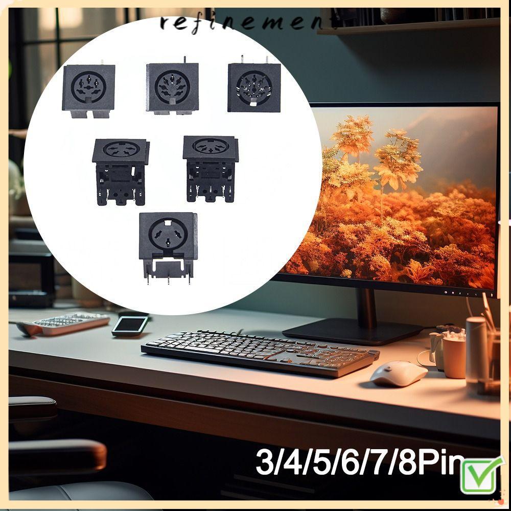 REFINEMENT DIN หญิงเชื่อมต่อ, 4 P/5 P/6 P/7 P/8 P PCB แผง Mount 4 5 6 8 เสา DIN มินิแจ็ค, DIN ซ็อกเก