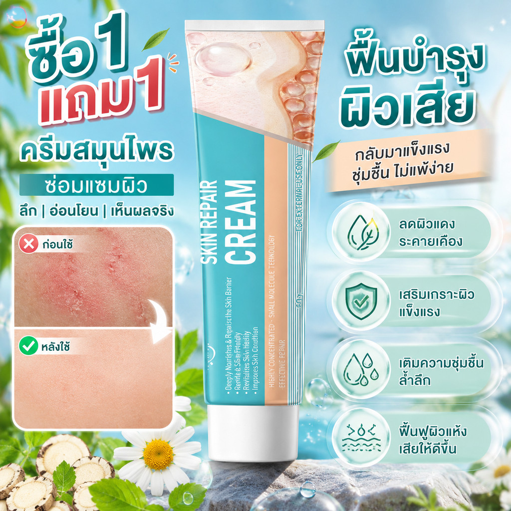 💯 ของแท้ 100% Aeekiy Skin Repair Cream ครีมซ่อมแซมผิวแห้งเสีย บำรุงล้ำลึก เติมความชุ่มชื้น ฟื้นฟูเกราะป้องกันผิว 30g