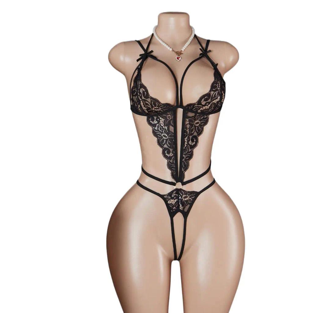 XE Women Sexy Lingerie Lace Babydoll Transparent Dress Erotic Underwear Open Crotchless Porno Bodysu