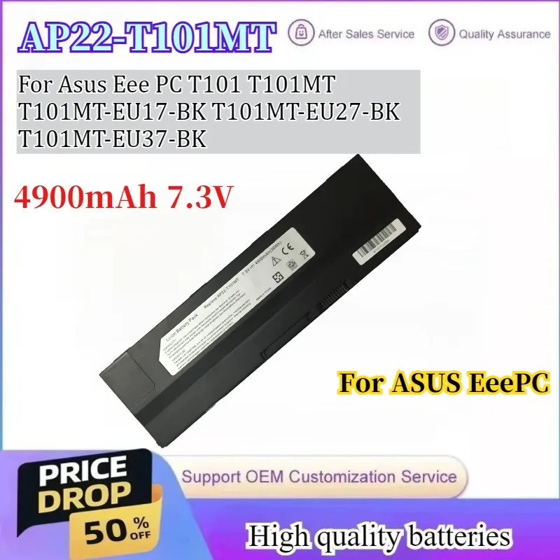 ใหม่ AP22-T101MT 4900mAh 7.3V 36Wh แบตเตอรี่แล็ปท็อปสําหรับ Asus Eee PC T101 T101MT T101MT-EU17-BK T