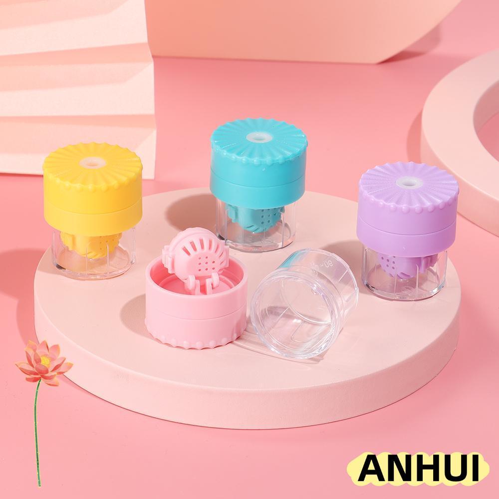 ANHUI น้ํายาทําความสะอาดคอนแทคเลนส์พลาสติกหมุนได้แบบพกพาแว่นตาเลนส์คอนเทนเนอร์