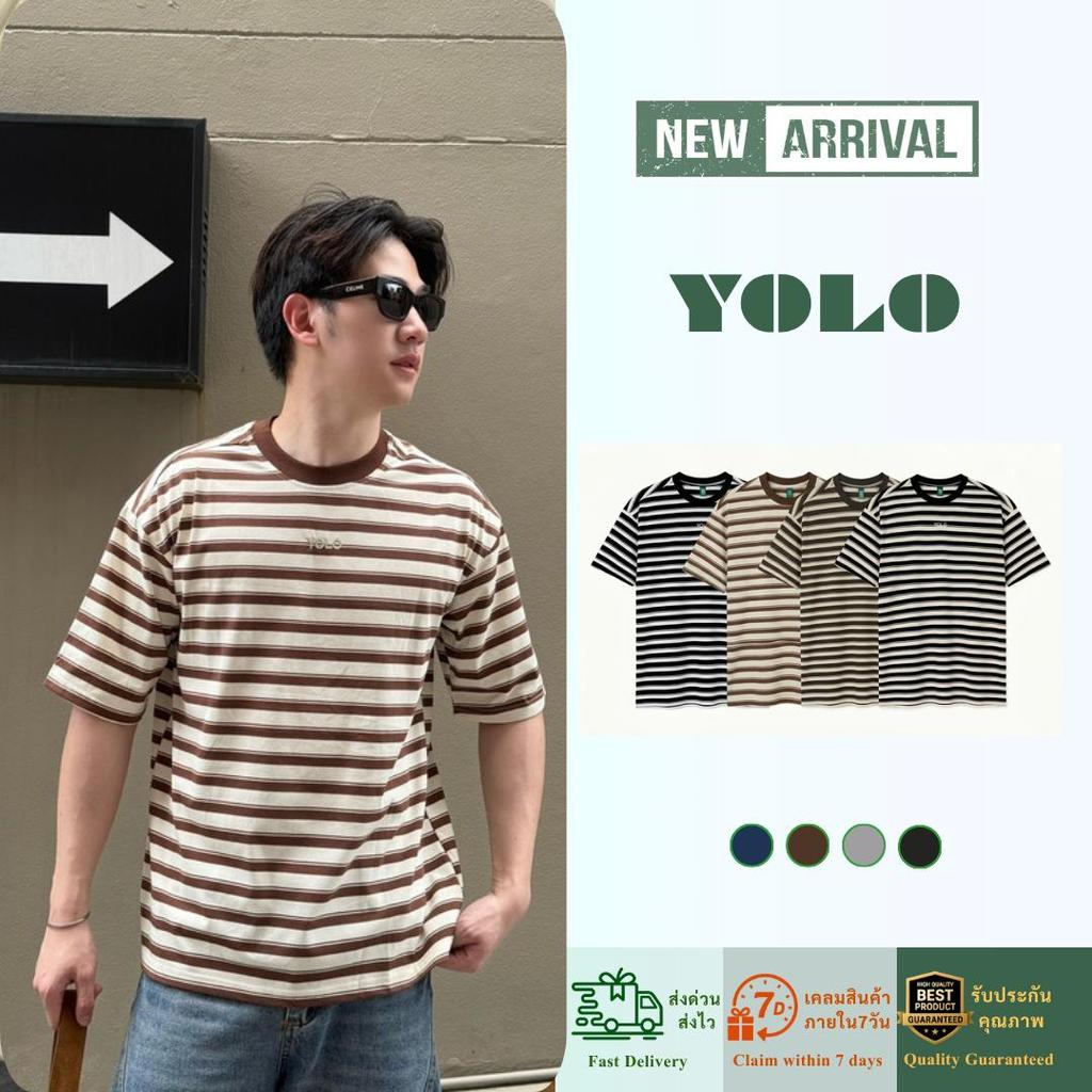 YOLO เสื้อยืด OVERSIZE เสื้อยืดโอเวอร์ไซส์ เสื้อคอตตอน คอกลม  Y2660
