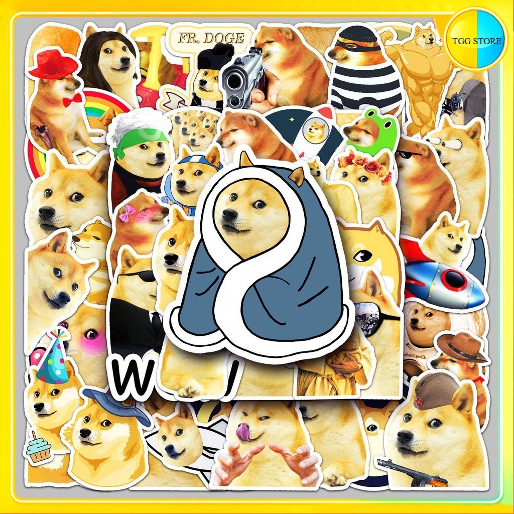 🚚พร้อมส่ง🚚 50แบบ สติกเกอร์ เหรียญ โดชคอยน์ doge coin Crypto cartoon sticker
