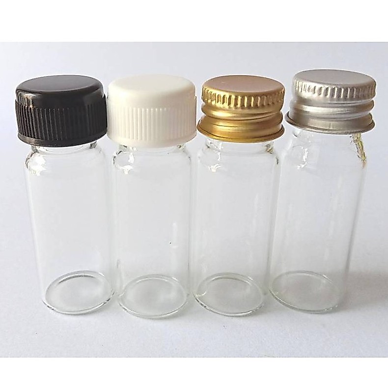 ขวดแก้ว ขนาด 10 ml.จำนวน 100 ขวด ฝาเกลียว ขวดพร้อมฝา