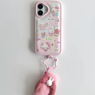 เคสหนังสำหรับ iPhone 15 Pro Max 16 Plus 13 12 Pro 11 X/Xr/Xs/Xs Max 14 17 Air สัมผัสนุ่ม ลายคิตตี้น่ารัก วัสดุหนา