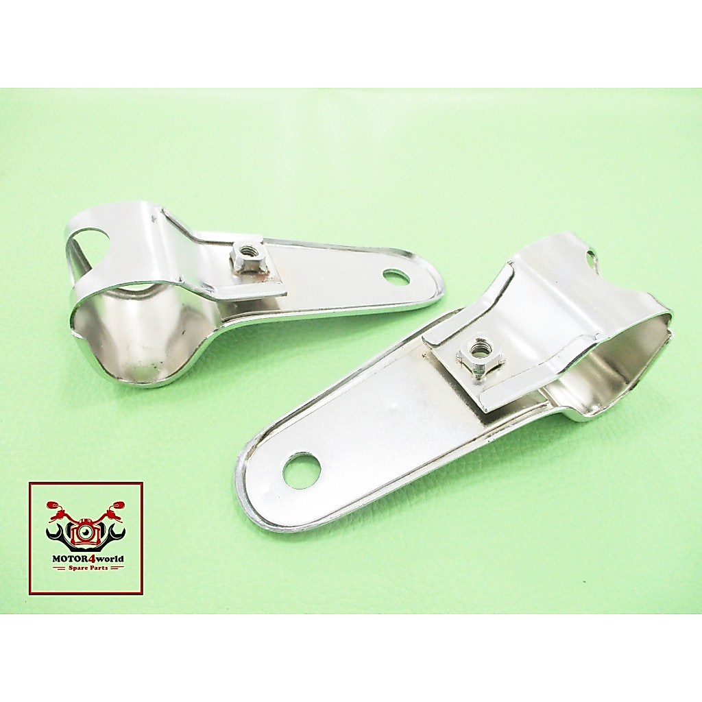YAMAHA  DT100X DT100 - HEADLIGHT HOLDER CHROME SET //  หูช้างยึดไฟหน้า แคล้มป์ยึดไฟหน้า