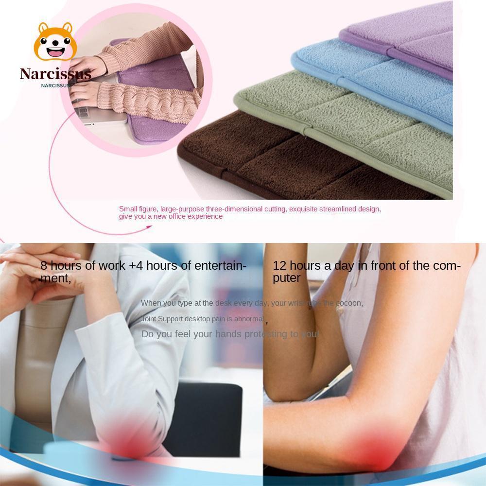 NARCISSUS แผ่นรองข้อมือข้อศอกคีย์บอร์ด 60x20ซม. ผ้าฝ้ายนุ่มพิเศษ ดูดซับเหงื่อ สำหรับโต๊ะทำงาน