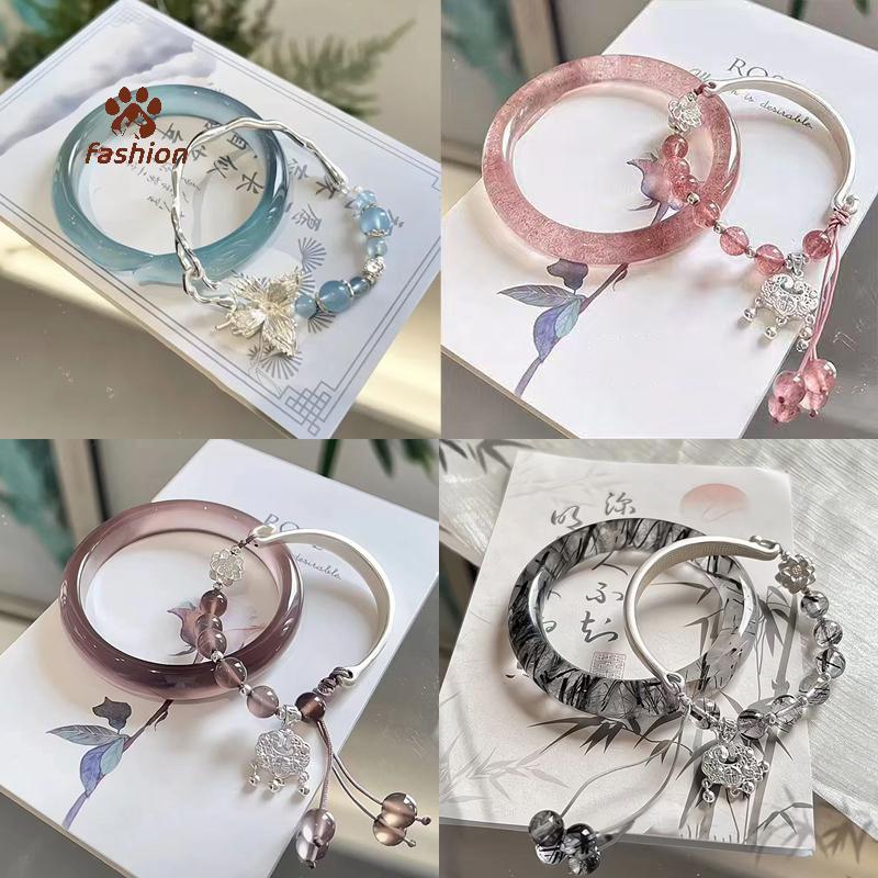 [Fas-t] 2 ชิ้นประณีตสไตล์จีน sels สร้อยข้อมือสําหรับผู้หญิงสาวอเนกประสงค์สไตล์โบราณสร้อยข้อมือเครื่องประดับของขวัญ