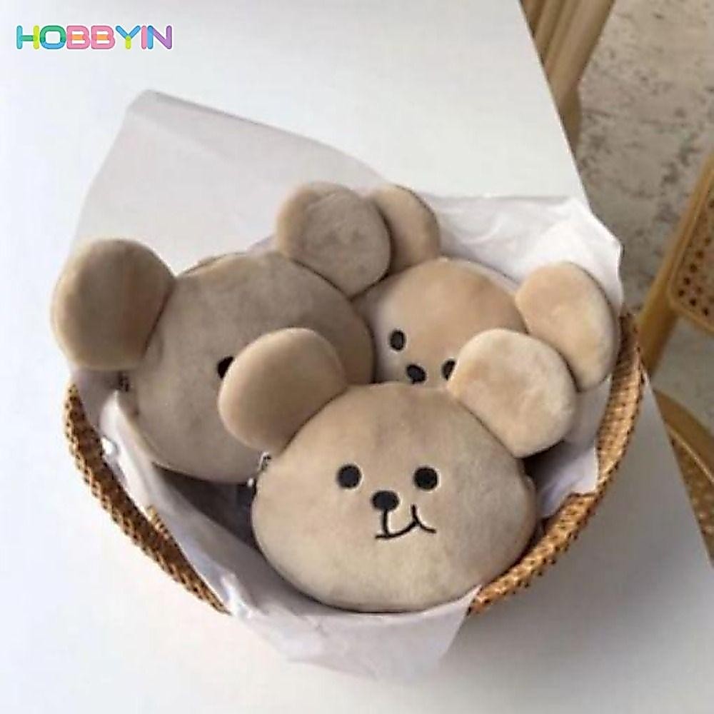 HOBBYIN กระเป๋าใส่เหรียญ HOBBYIN, กระเป๋าสตางค์ซิป Ultra -mini, กระเป๋าเก็บตุ๊กตาหมีการ์ตูนน่ารักสาว