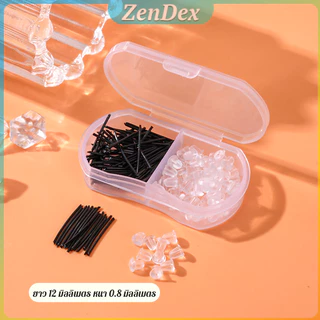 ZD ก้านต่างหูพลาสติก ชุดแท่งหูพลาสติกป้องกันการแพ้ พร้อมปลายหูซิลิโคน หรือ DIY ต่างหู 100 ชิ้น/60 ชิ้น/30 ชิ้น ear stud