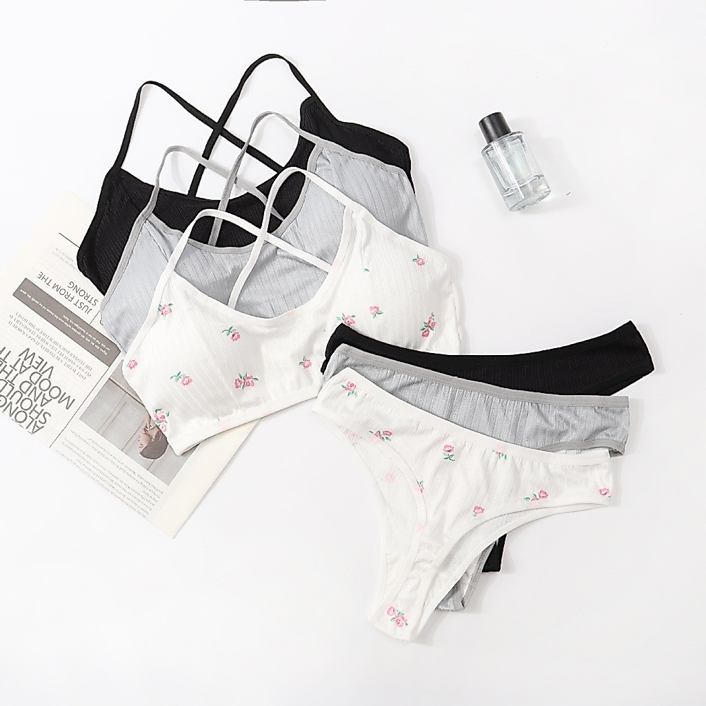 Victoria's ชุดบิกินี่ bikini ไม่มีแหวนเหล็ก ผ้าแห้งไว มีฟองน้ำ น่ารัก summer#0678