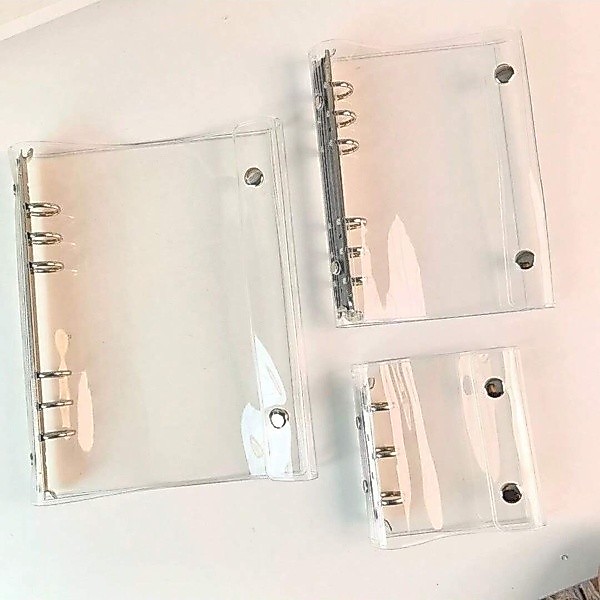 โปร่งใส A6/A7/M5 หลวมใบปกสติกเกอร์หนังสือ Binder PET สองด้านปล่อยสติกเกอร์ organizer