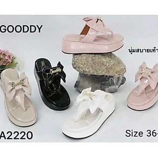 ใหม่ รองเท้าแฟชั่น พื้นนิ่ม สูง 2 นิ้ว หน้าโบว์บาร์บี้ รุ่น GA2220 พร้อมส่ง Gooddy