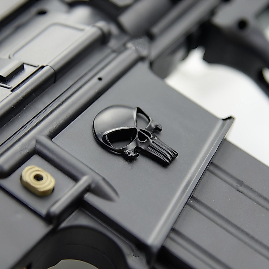 ใหม่ 30*20 มม.Skull โลหะสติกเกอร์สําหรับ AR15 AR10 AK47 M4 M16 1911 USP M92 Glock G17 19 Airsoft ปืนไรเฟิลปืนพกปืนล่าสัตว์อุปกรณ์เสริม