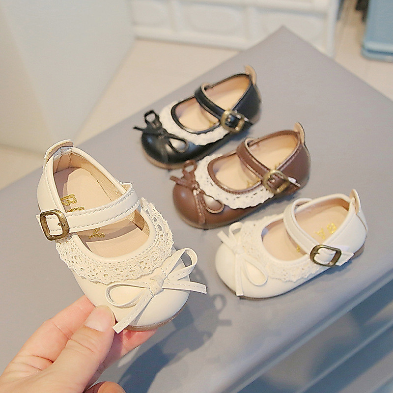 Little Baby Princess รองเท้าวัยหัดเดินสำหรับเด็กผู้หญิง อายุ 0-2 ปี ดีไซน์_soft-soled_และหนังลูกไม้