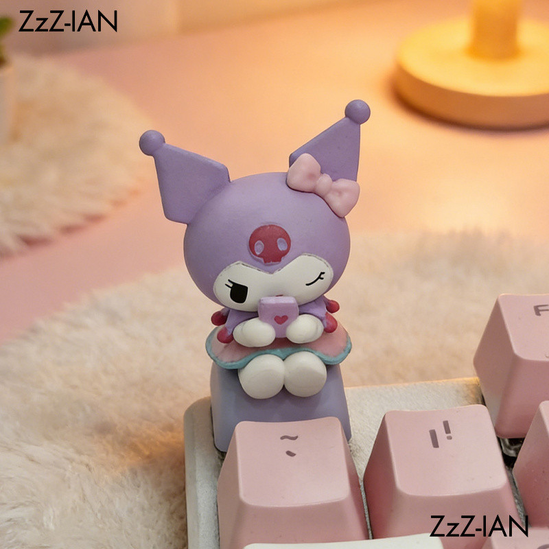 คีย์บอร์ด Keycap น่ารัก Keycap Charm DIY 3D ตกแต่ง Toppers สําหรับคีย์บอร์ดที่กําหนดเอง,น่ารักตัวอักษร Figurines & โต๊ะเครื่องประดับกล่องตาบอด Keycaps