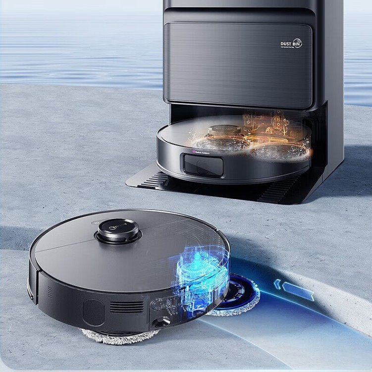 Midea Midea Midea หุ่นยนต์กวาด ถูพื้น ทําความสะอาดอัตโนมัติแบบบูรณาการ Hot Air V12pro