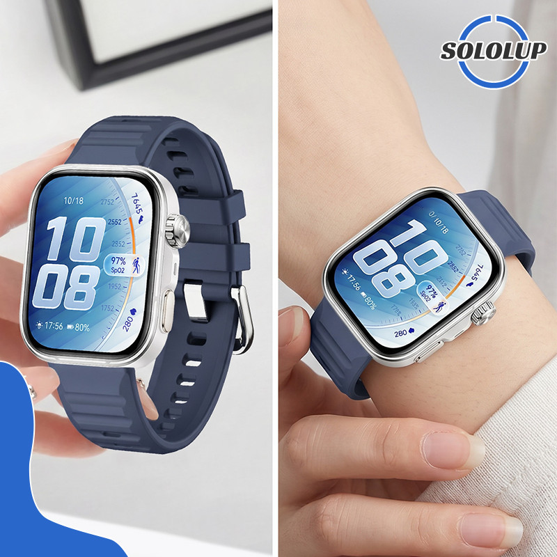 สายรัดกีฬาซิลิโคน for Huawei Watch Fit 5 5 Pro 4 4 Pro 3 สายยางเดิม สร้อยข้อมือที่สามารถหายใจได้ สายรัดข้อมือเปลี่ยน