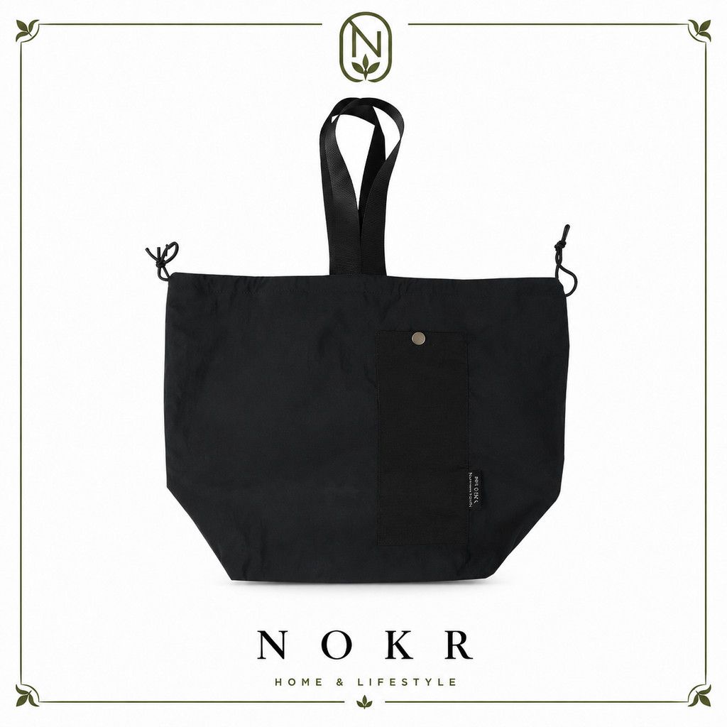 NOKR Canvas Drawstring Lunch Bag Insulated Lunch Tote Bag Bento Tote Bag กระเป๋าใส่ข้าวกลางวันแบบใช้ซ้ําได้