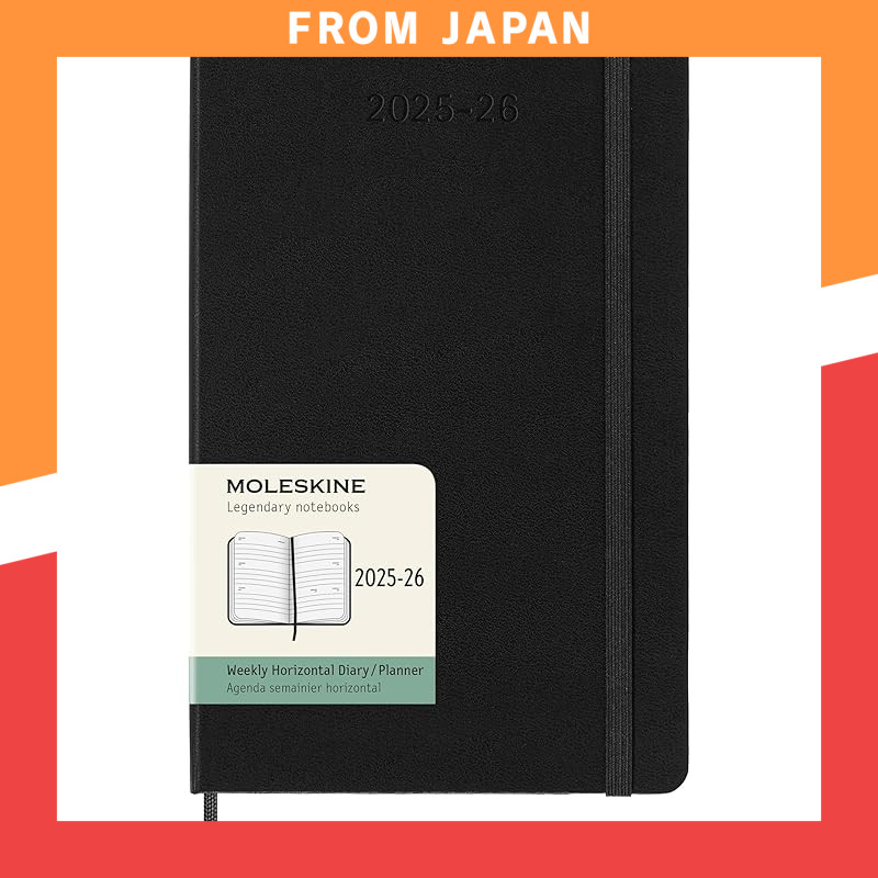 Moleskine Diary 2025, Starts in July, 18-Month Weekly Horizontal Diary, Large Size (13cm x 21cm), Ha