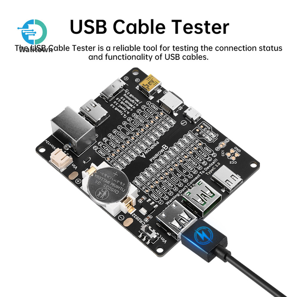 USB Data Cable บอร์ดทดสอบการชาร์จ USB Cable Checker Type-C MicroA MicroB