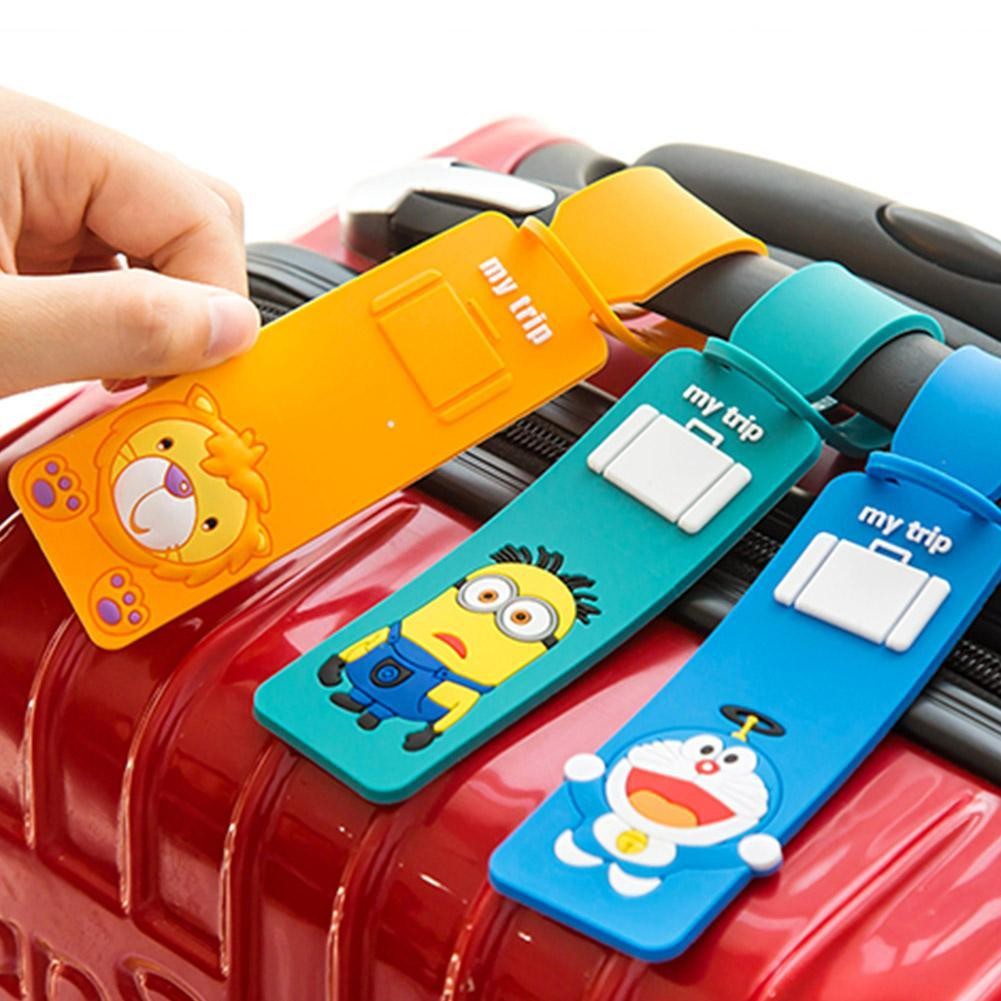 การ์ตูนเกาหลีน่ารักซิลิโคน Cabin Crew กระเป๋าเดินทางแท็ก Boarding Tag Hang Pass Hang Tag T3q6