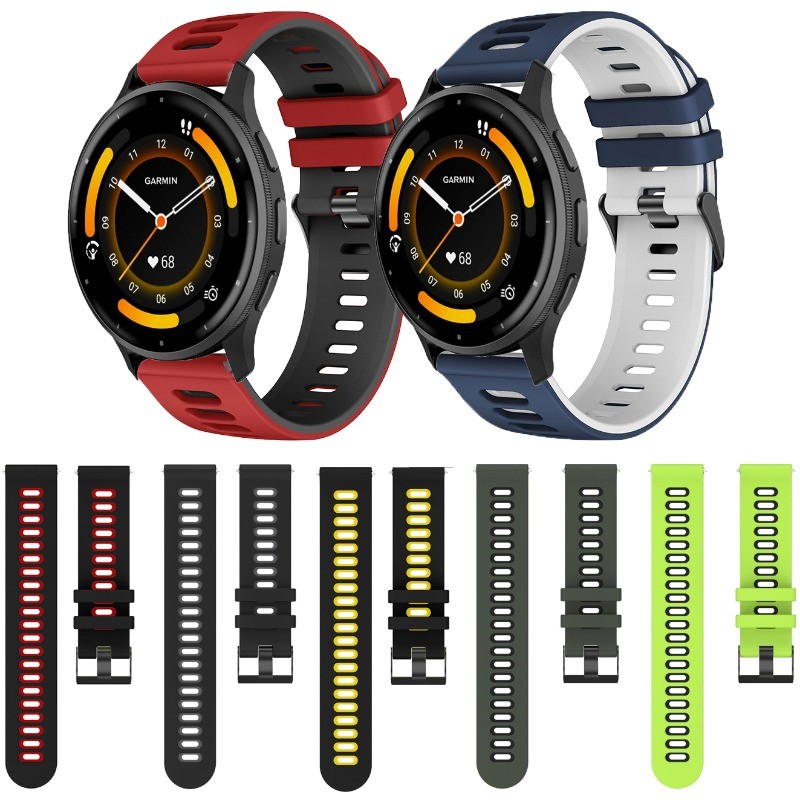 20 มม.22 มม.สายคล้องคอซิลิโคนสําหรับ Garmin Venu4 Venu3 Venu2 /Vivoactive 3 4 5 6 /vivomove 3 HR/Ven