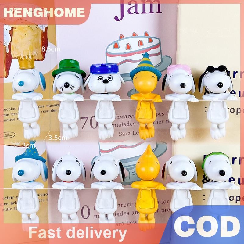 [HENGHOME] 2 ชิ้น Kawaii Sonny Angel Snoopy Blind Box Series อะนิเมะมินิรูปตุ๊กตาทําด้วยมือหน้าจอโทร