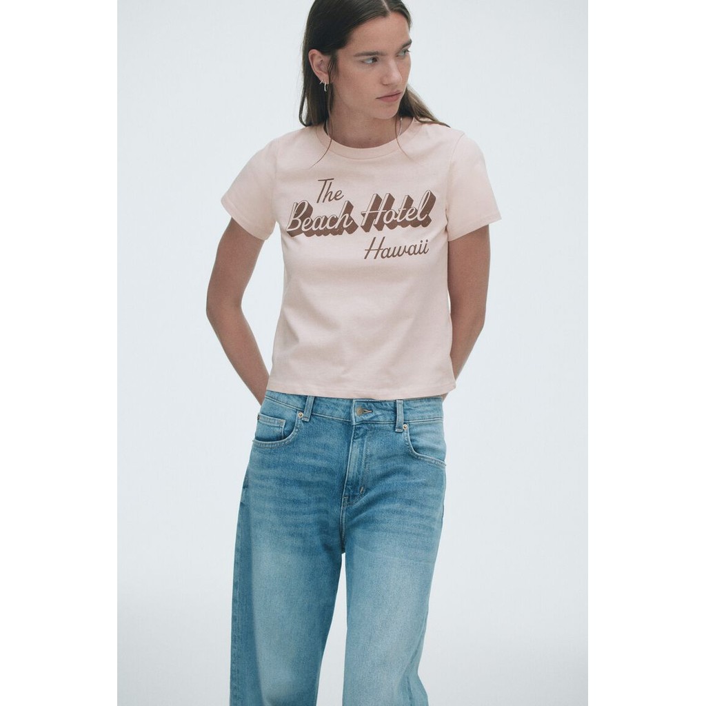 H&M(เอชแอนด์เอ็ม) เสื้อยืดคอตตอน ผู้หญิง 1296054_1