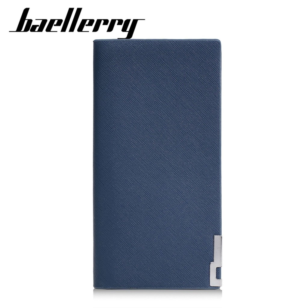 Baellerry สไตล์ใหม่หัวเข็มขัด Multi-Card Slot โลหะมุมกระเป๋าสตางค์ pu กระเป๋าสตางค์ผู้ชายสไตล์ยาว