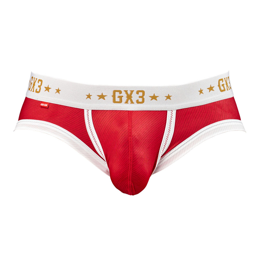 GX3 Men's Underwear Western Back Printed Brief - Red/Bird Feathers By TonyJocks