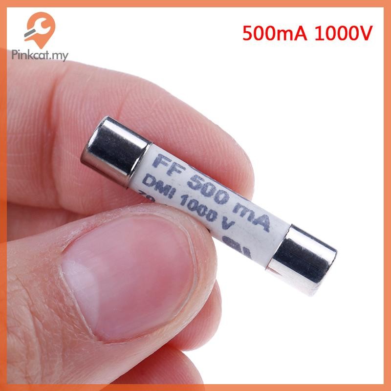 Pinkcat 1 PC FF 0.5A 500mA 1000V dmi ฟิวส์สําหรับมัลติมิเตอร์ F15B F17B F18B 6.3x32 มม.ของฉัน