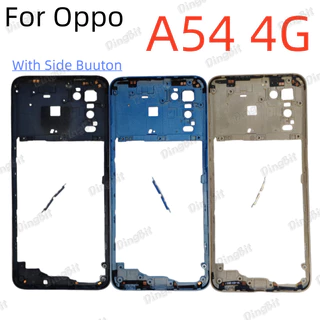 สําหรับOppo A54 4Gปกหลังพร้อมเลนส์กล้องกรอบกลางปุ่มด้านข้างแบตเตอรี่ประตูด้านหลังกรณีปกหลังเปลี่ยนชิ้นส่วน