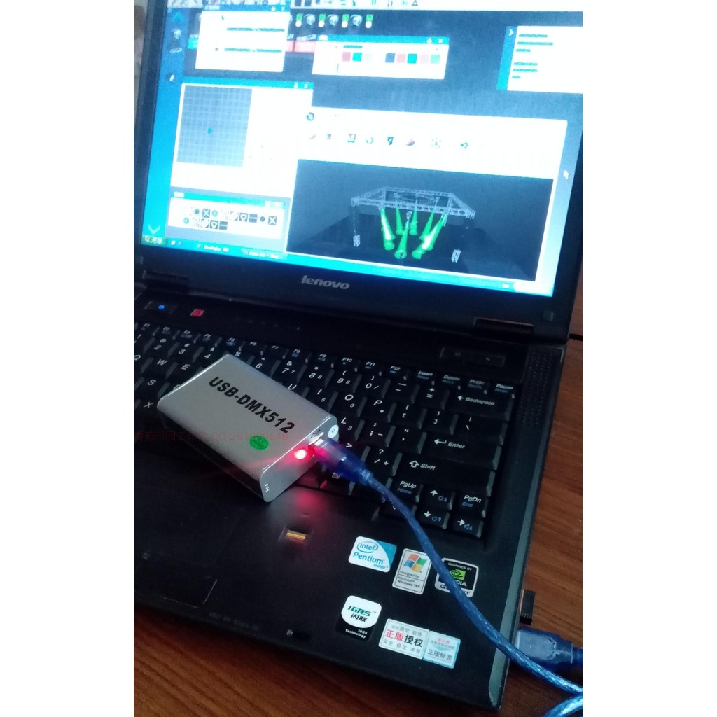 มัลติฟังก์ชั่น USB-DMX512 คอนโซลความเร็วสูง DMX512 ตัวควบคุมแสง + คอนโซลเกมแสงอะนาล็อก 3 มิติ