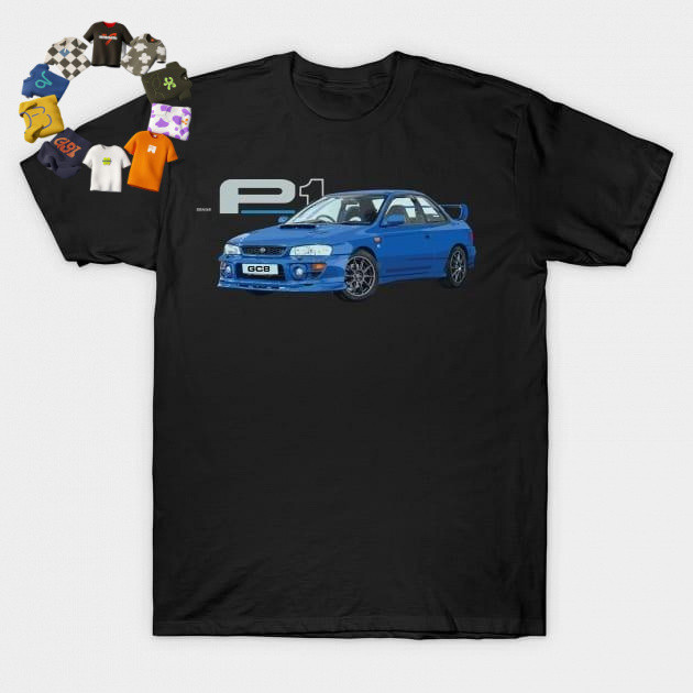 เสื้อยืดย้อนยุค WRC GC8 PRODRIVE ทำจากฝ้ายบริสุทธิ์ 100%, สไตล์เกาหลี, ต่อต้านริ้วรอย, Unisex