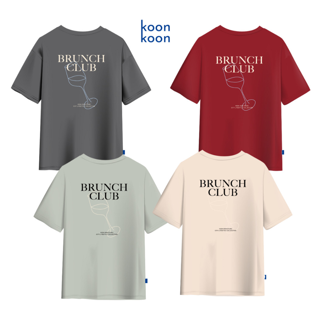 KOON KOON เสื้อยืดทรงโอเวอร์ไซส์ รุ่น Brunch Club | Oversize T-Shirt Best SellerS-5XL