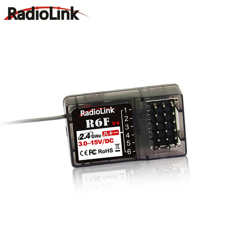 Radiolink R6F ตัวรับสัญญาณ 6 ช่อง 2.4GHz สําหรับรถยนต์ RC และเรือวิทยุเครื่องส่งสัญญาณรีโมทคอนโทรล R