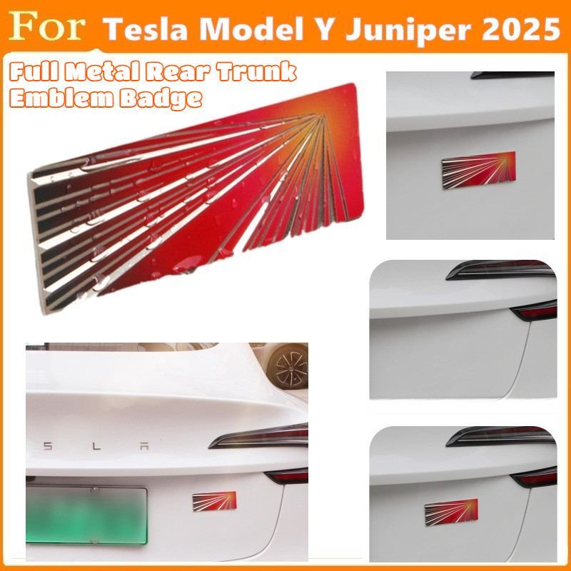 สําหรับ Tesla รุ่น Y Juniper 2025 ป้ายสัญลักษณ์ด้านหลังโลหะเต็มรูปแบบ
