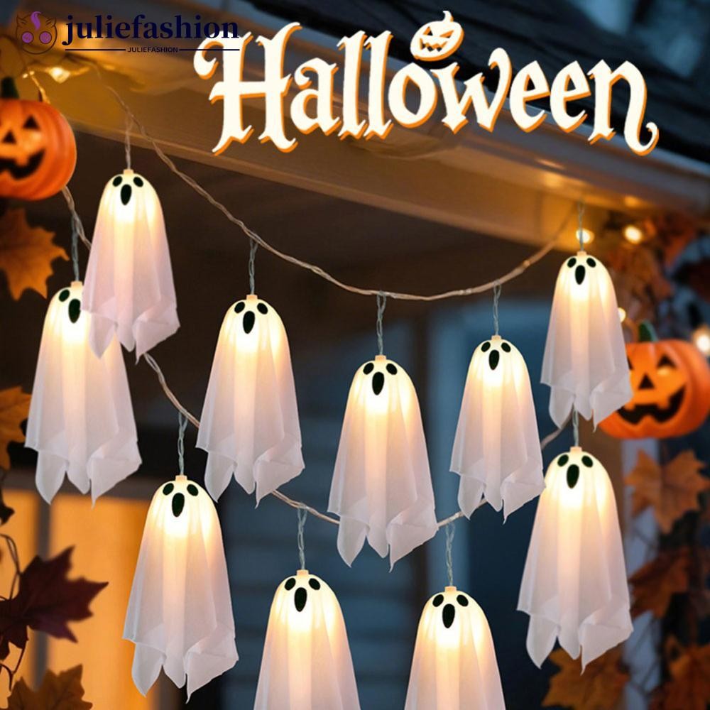 JULIEFASHION ฮาโลวีน LED กระพริบแขวน Ghost ฮาโลวีน Party Dress Up เรืองแสง Wizard หมวกโคมไฟสยองขวัญ 