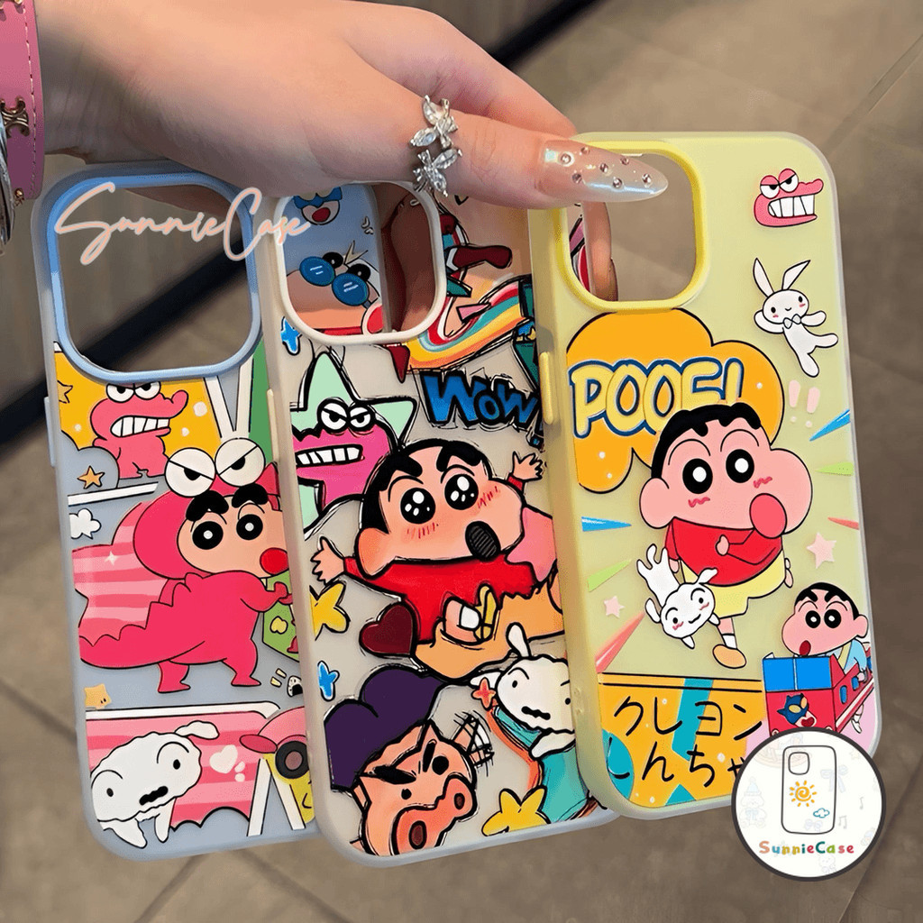 น่ารัก เคส ชินจัง เคสไอโฟน 11 16 สำหรับ IPhone 13 16 12 11 15 14 Pro Max XR XS X Max 7 8 16 13 11 15 Plus การ์ตูน เคส