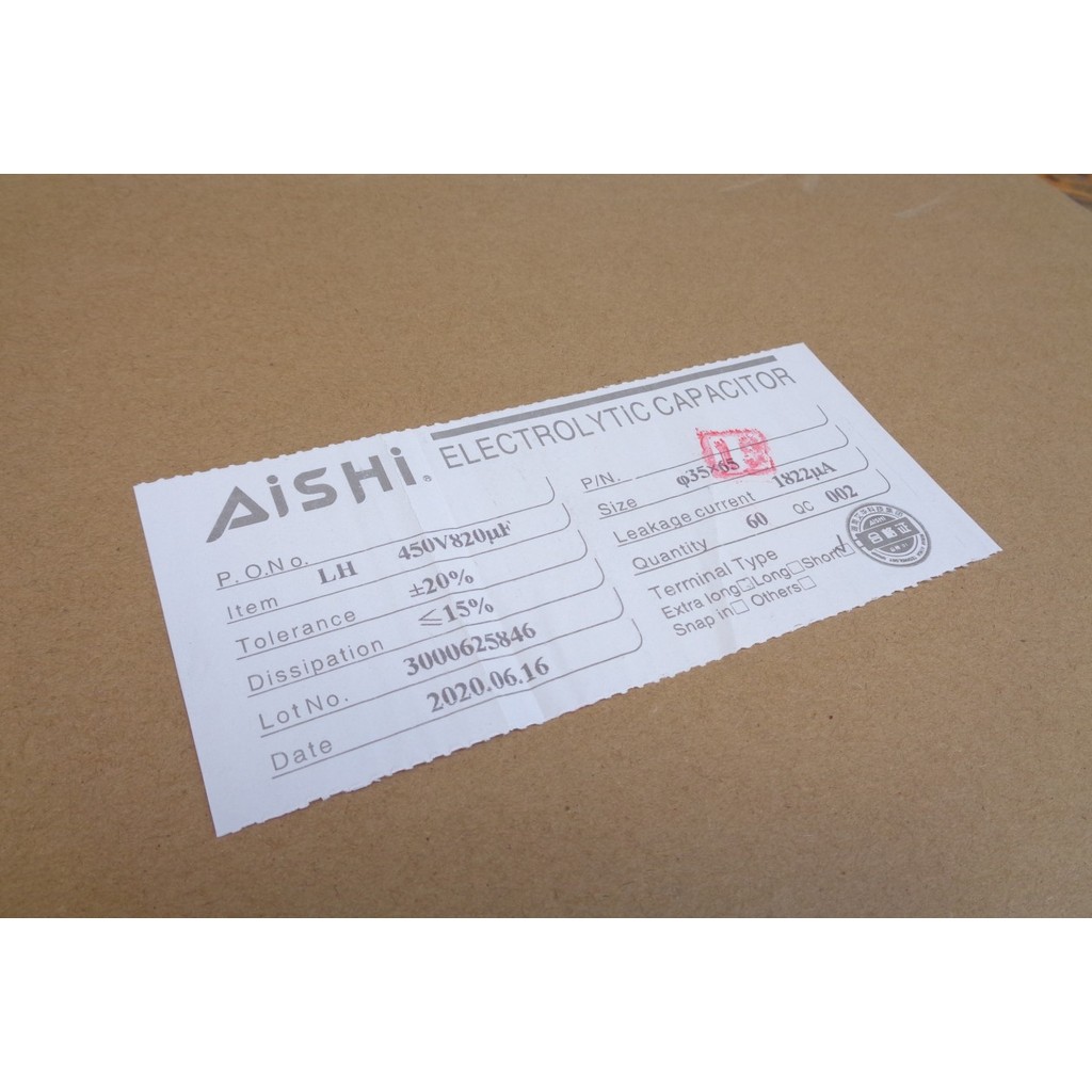 AISHI AISHI Horn Electrolytic Capacitor 400V 820uF450V อินเวอร์เตอร์ทั่วไปใช้ 450V820uF 35 * 6