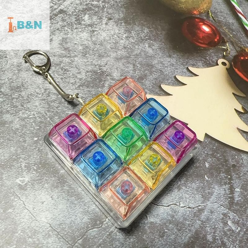 XeR 9 คีย์คีย์บอร์ด Keycaps พวงกุญแจ Fidget ของเล่น Anti-Anxiety Point Keycaps Party ความเครียดบรรเทา DIY Keycaps ของเล่นคีย์บอร์ดหมวก TH