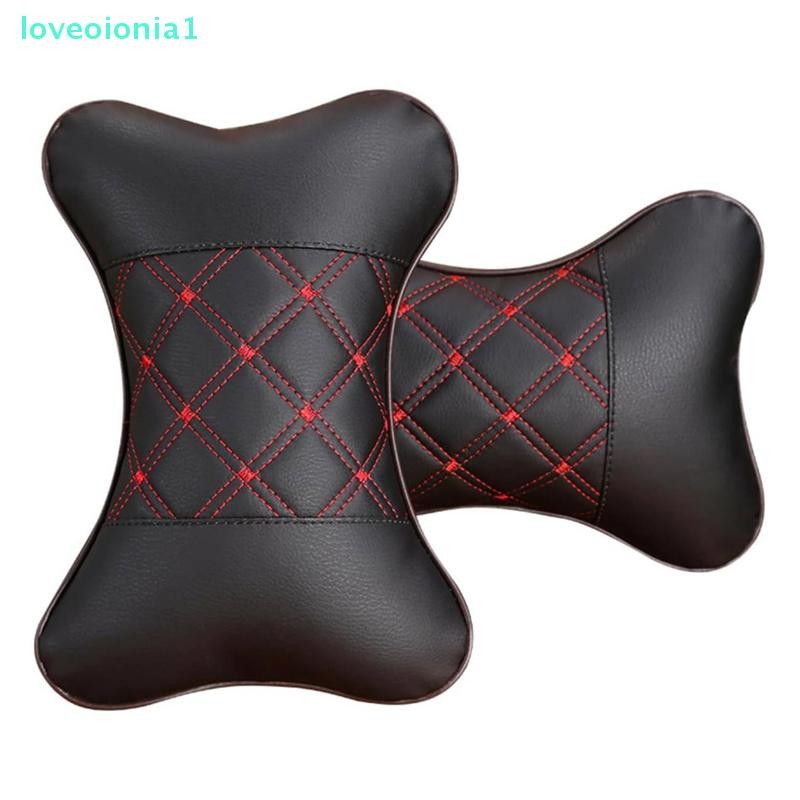 loveoionia1 2 ชิ้น Pu รถที่นั่งคอหมอน Breathable Auto Head คอ Rest เบาะคอสนับสนุนปากมดลูก Headrest น