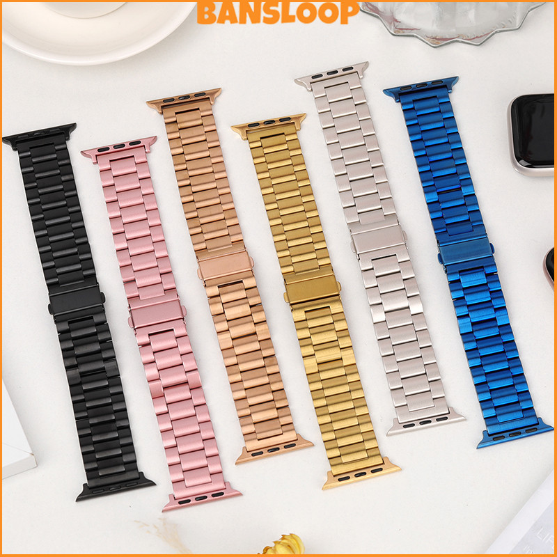 สายรัดโลหะสแตนเลส for Apple Watch IWatch Series 11 10 9 8 7 6 5 4 3 2 1 Ultra 3 2 SE 3 49มม 46 45 44 42 41 40 38มม