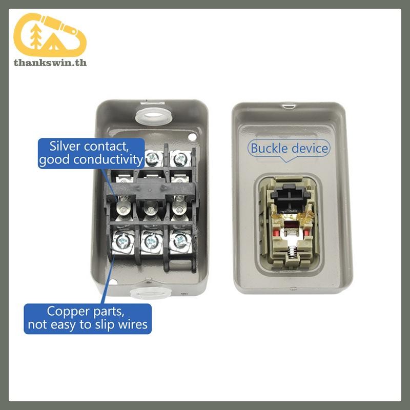 Thankswin Start ปุ่มสวิทช์ AC380V สามเฟส BS211B BS216B BS230B มอเตอร์ควบคุม Start Stop Switch th