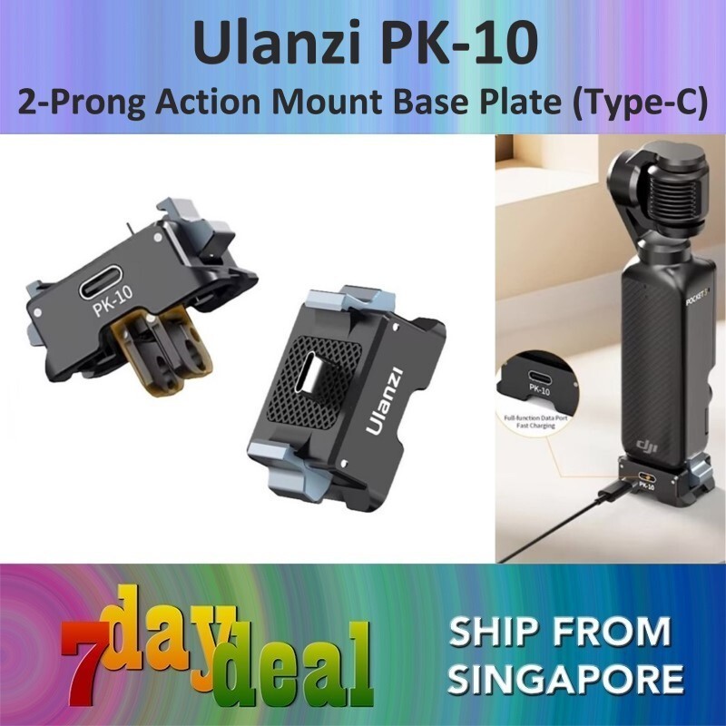 Ulanzi PK10 1/4 "สกรู Arca Swiss 2Prong Action Mount แผ่นฐานประเภท C สําหรับ DJI OSMO Pocket 3 C029